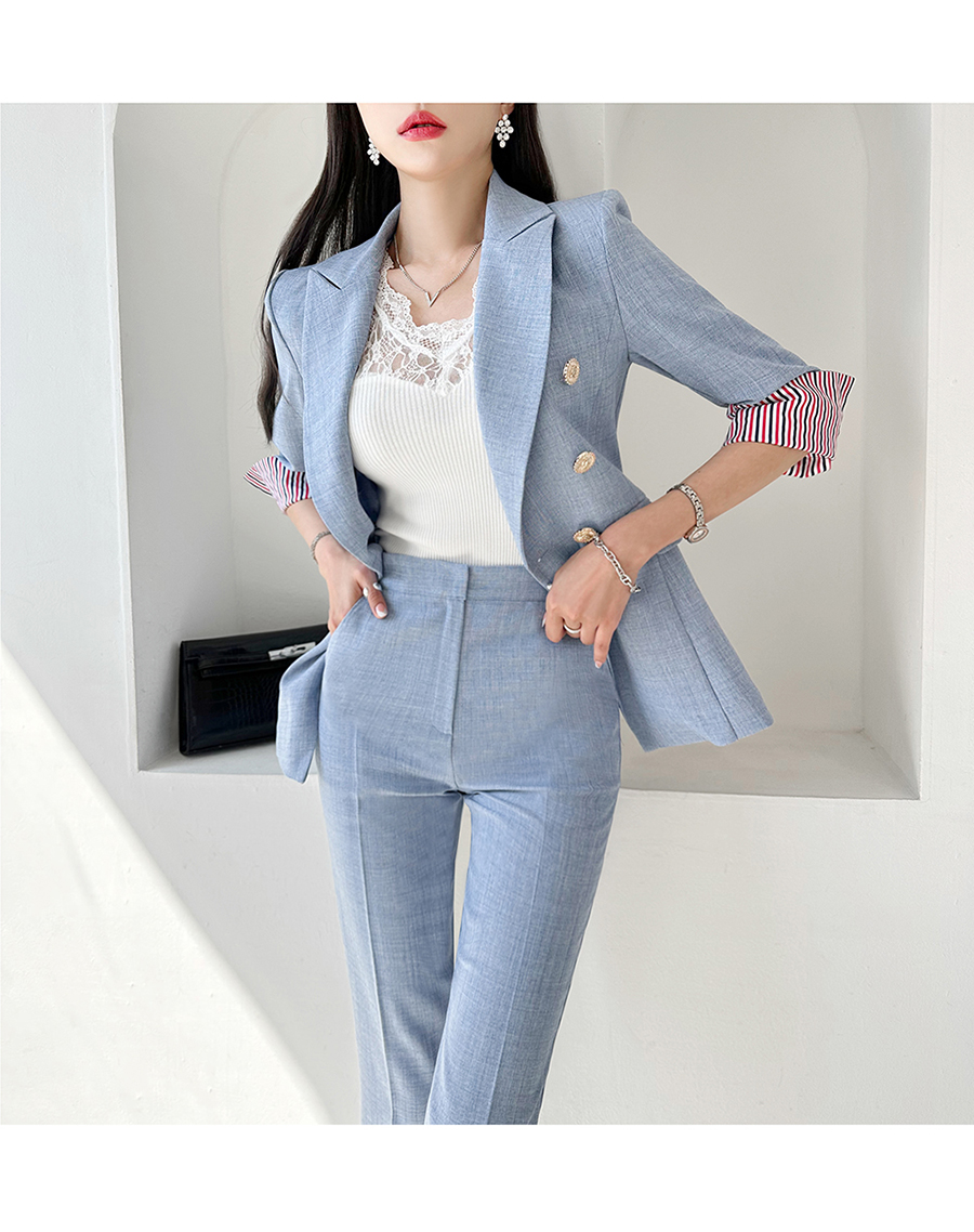 금찌 스카이라인 자켓 슬랙스 세트 SET336 G 상세 이미지 10